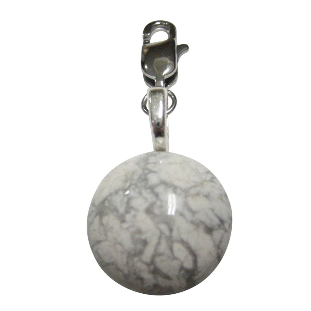 White Howlite Gemstone Pendant Zipper Pull Charm